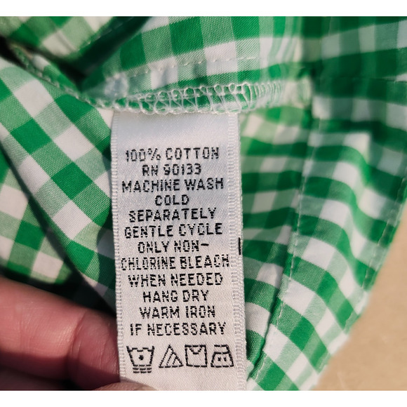 VTG Joan Rivers Green Gingham Button Top Large - Picture 10 of 12